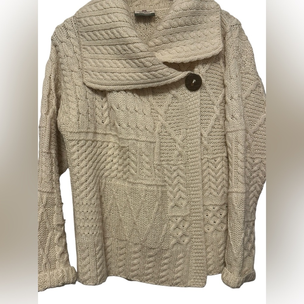 Carraig Donn Sweater Womens Off White 100% Merino Wool Size Medium - Picture 2 of 6